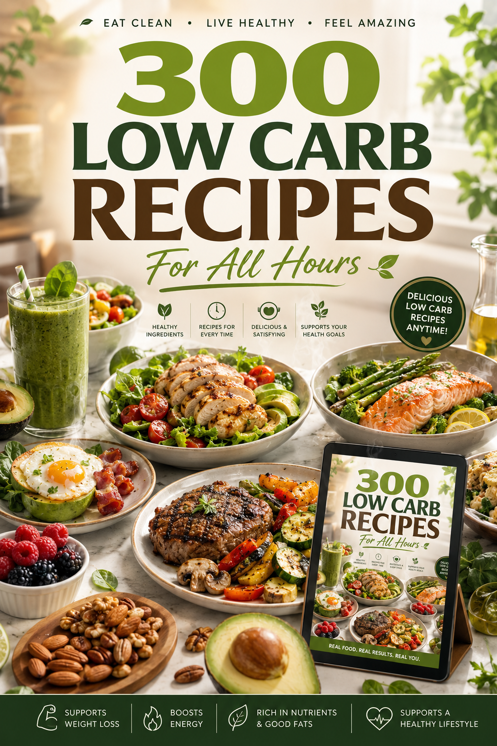 300 Low-Carb Recipes for Any Time of Day